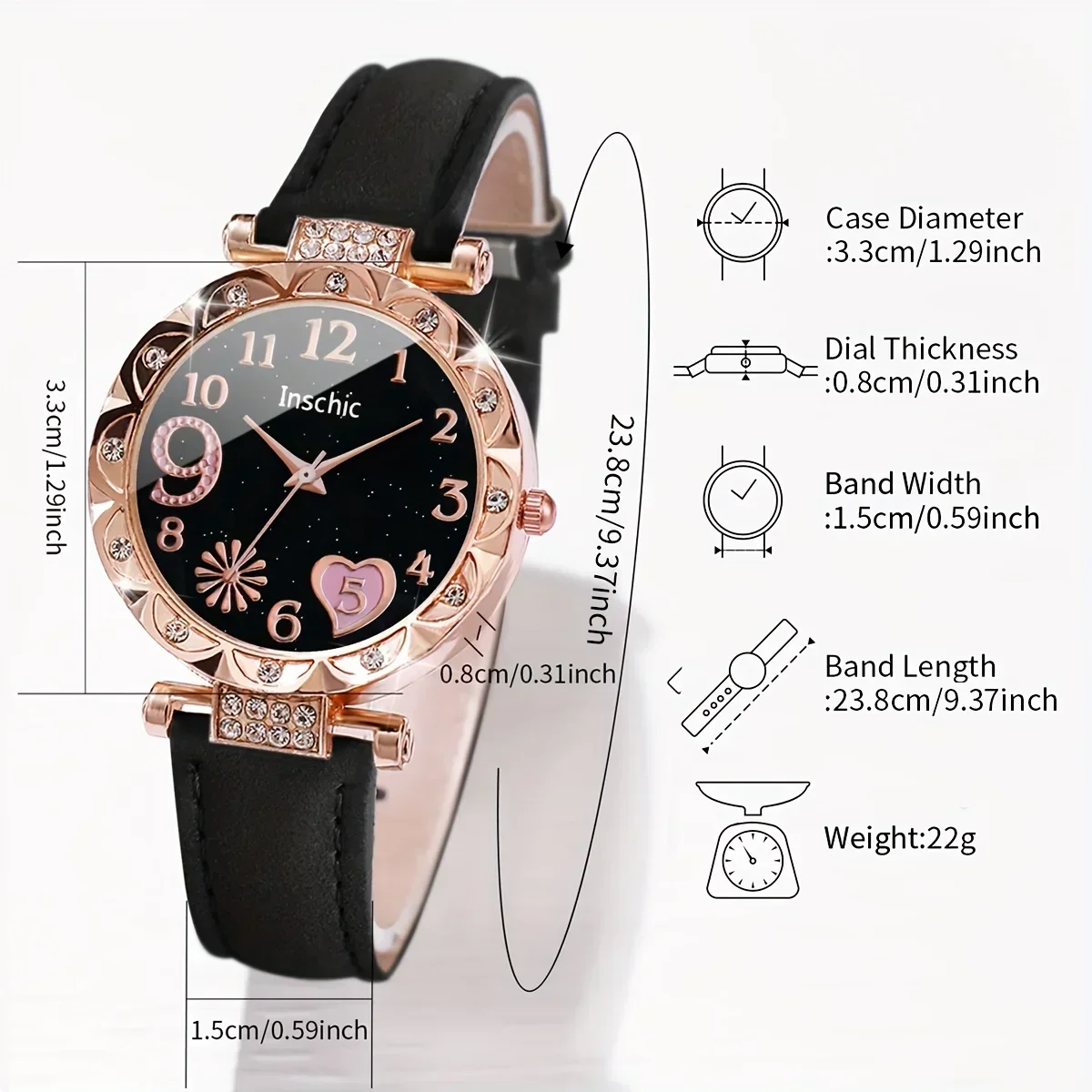 Women Watches 5PCS Set Watch for Women Luxury Leather Analog Ladies Quartz Wrist Watch