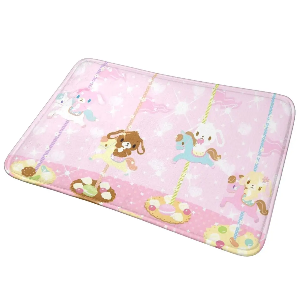 Cute Sugar Rabbit Sugarbunnies Memory Foam Bath Mat Rug Non-Slip