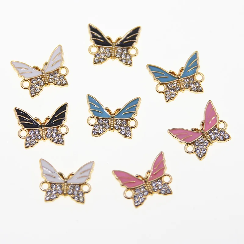 

50pcs 19*15mm Cute Glitter Butterfly Charms for Jewelry Making Women Fashion Drop Earrings Pendants Necklaces Accessory