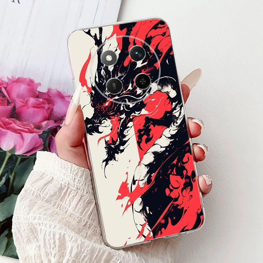 Colorful Painted Clear Silicone Case for Honor Smartphone - Soft Protective Cover
