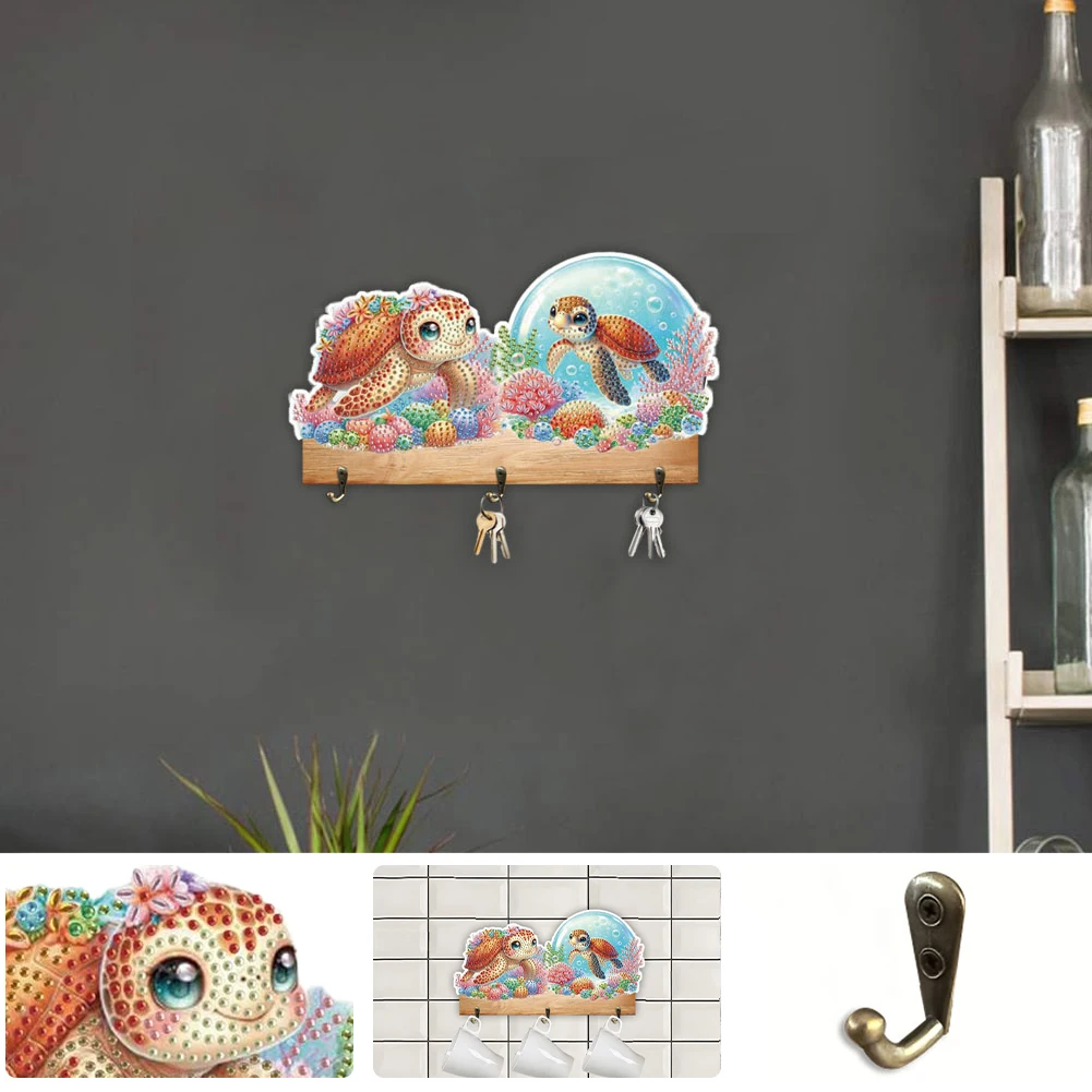 Animal Patterns Wood DIY Diamond Painting Hooks Diamond Painting Art Hooks for Wall Decoration and Space-Saving Storage