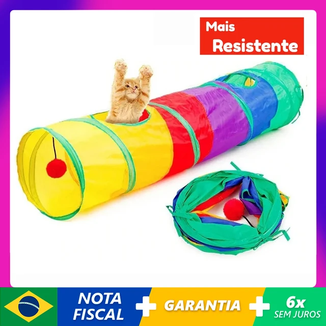 Gatos túnel dobrável brinquedos do gato do animal de estimação kitty  treinamento interativo brinquedo divertido túnel