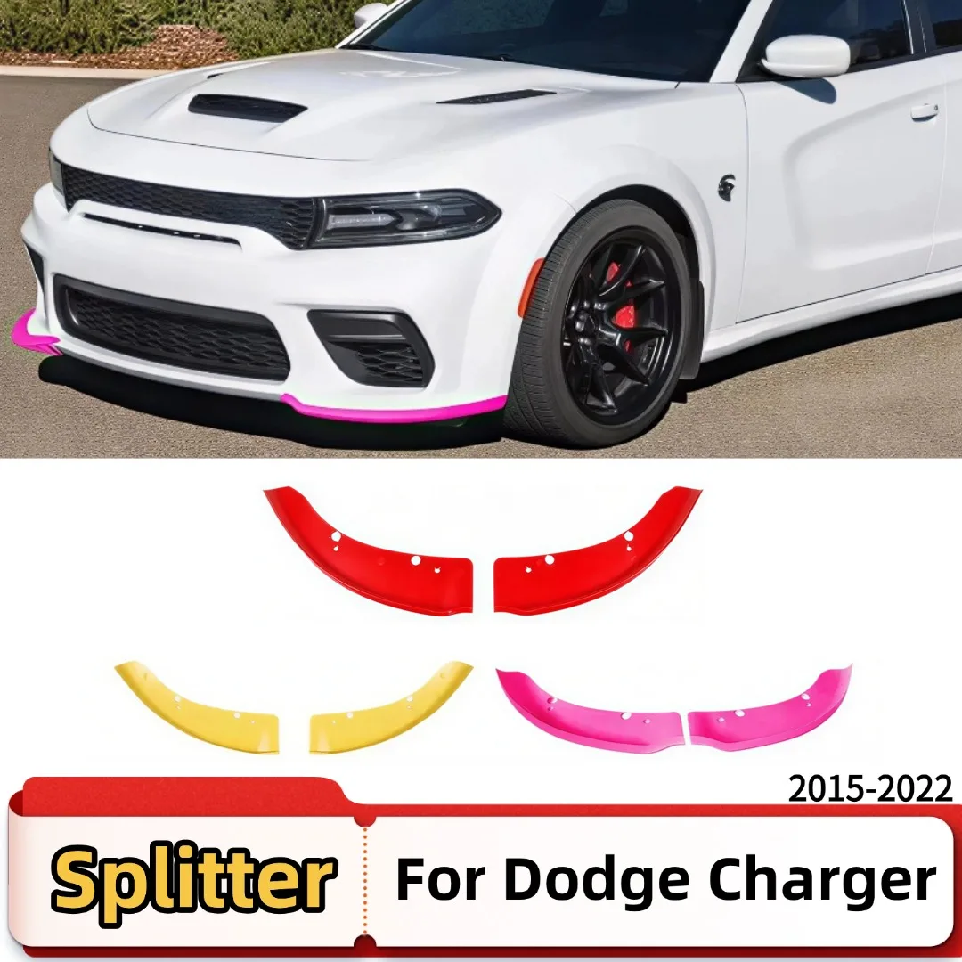 Front Bumper Lip Splitter Spoiler For Dodge Charger 2015-2022 Protector Trim Body Kit Tuning Accessories Styling Refit Car 2PCS 1
