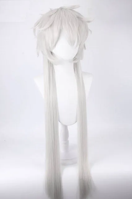 Anime 65CM Long Anime Kuroshitsuji Black Butler Undertaker Under taker Heat Resistant Hair Cosplay Costume Wig Silver