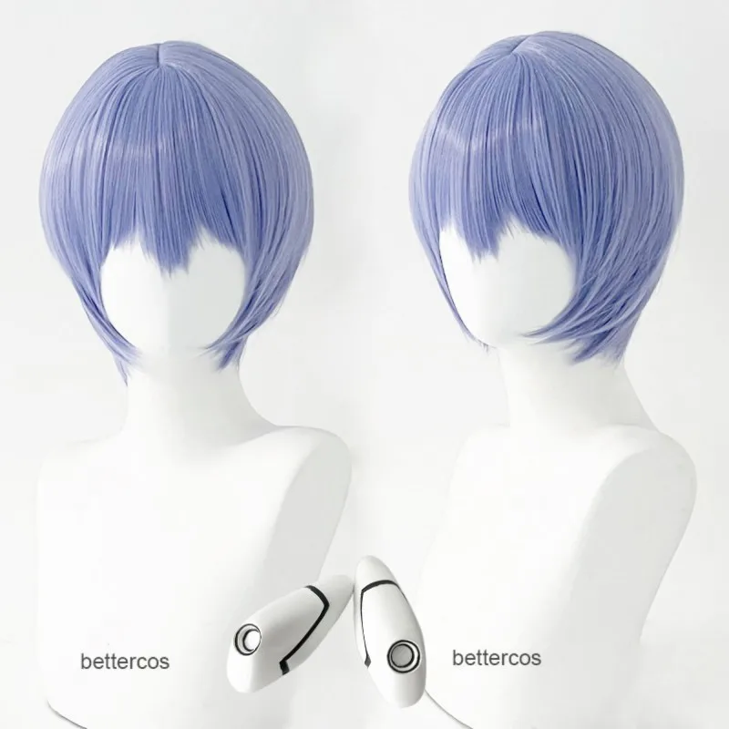

Парик из искусственных волос, Ева Ayanami Рей, короткий, светло-голубой, термостойкий, для косплея
