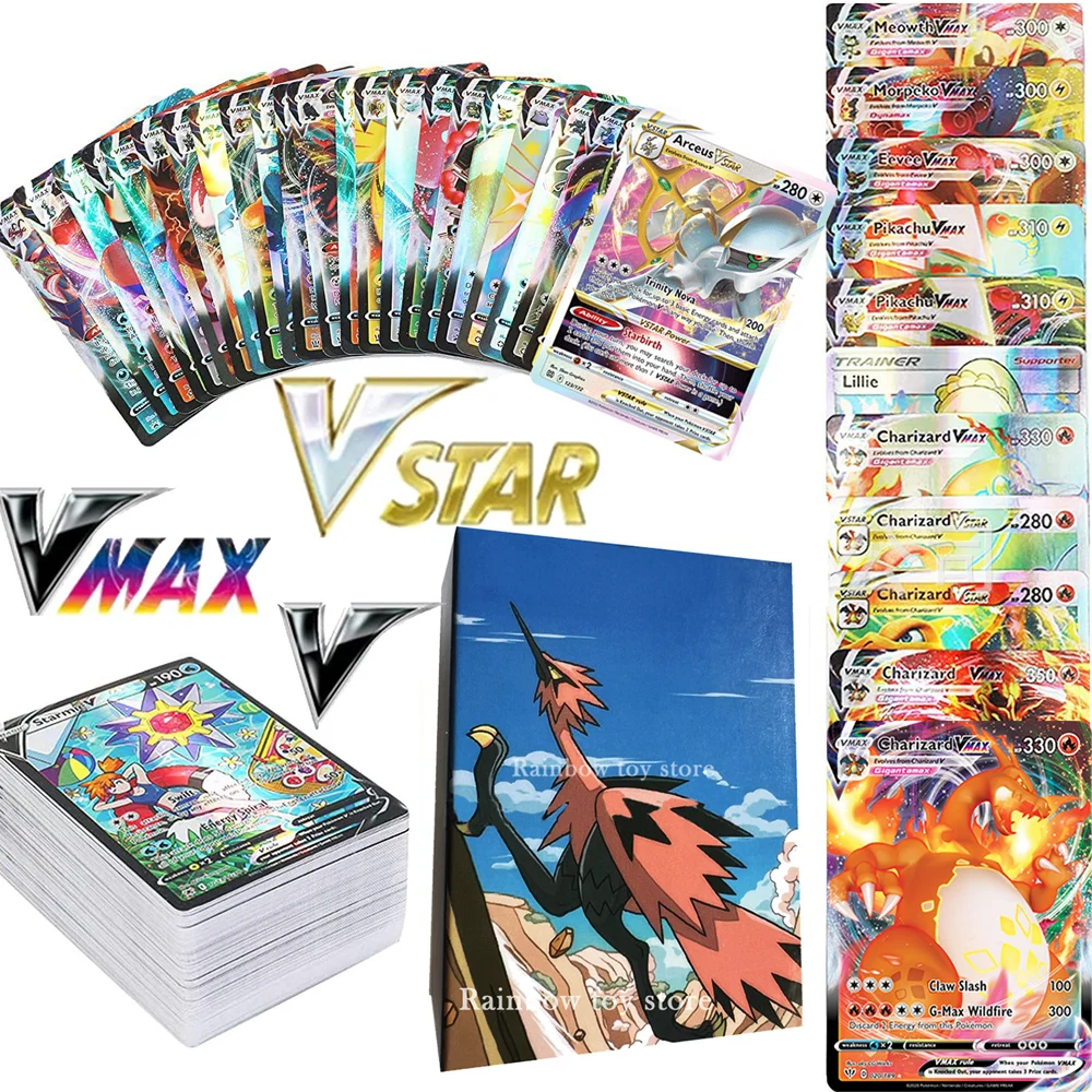 Cartes Pokemon Holographiques Brillantes Vstar Vmax Gx Tag Team Ex Mega