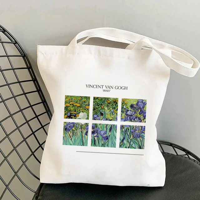 Shopper Van Gogh Img Printed Kawaii Bag Harajuku Women Shopping Bag Canvas Shopper Bag Girl Handbag Tote Bag Shoulder Lady Bag b913