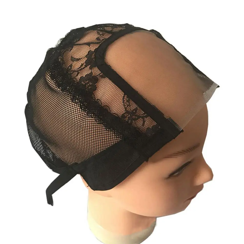 U Shape Wig Cap Elastic Synthetic Hair Lace Net Adjustable Straps Weaving Hat Lace Cap for Women Wig