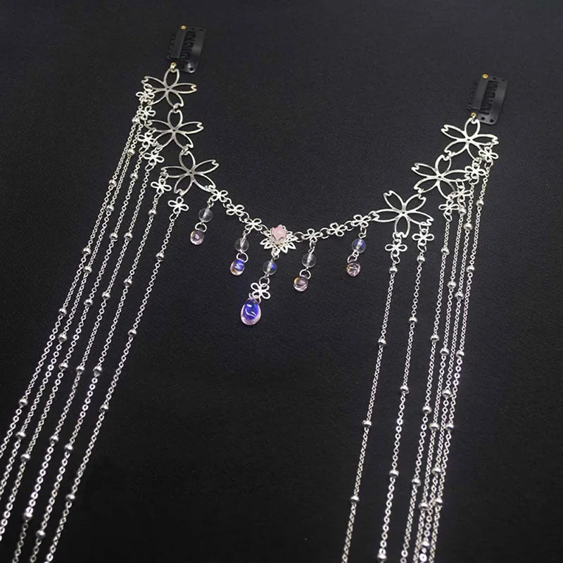 Fairy Long Tassel Veil Hair Ornaments Forehead Chain Face Curtain Retro Luxury Crystal Chrismas Headdress Women Hair Accessories hair accessory,hair headdress,jewelry accessories