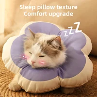 HOOPRT Cat Flower Elizabeth Cotton Neck Pet Collar Adjustable Anti-Bite Surgery Cute Solar Flower Neck Cone Beauty Head Cover 1