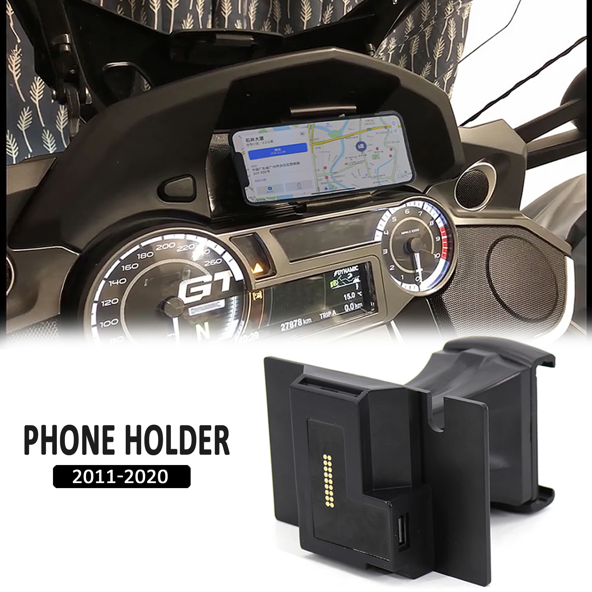 

Motorcycle GPS Phone Navigation Bracket For BMW K1600B K1600GT K1600GTL Mount Stand 2011-2020 2019 2018 2017 USB Charger Holder