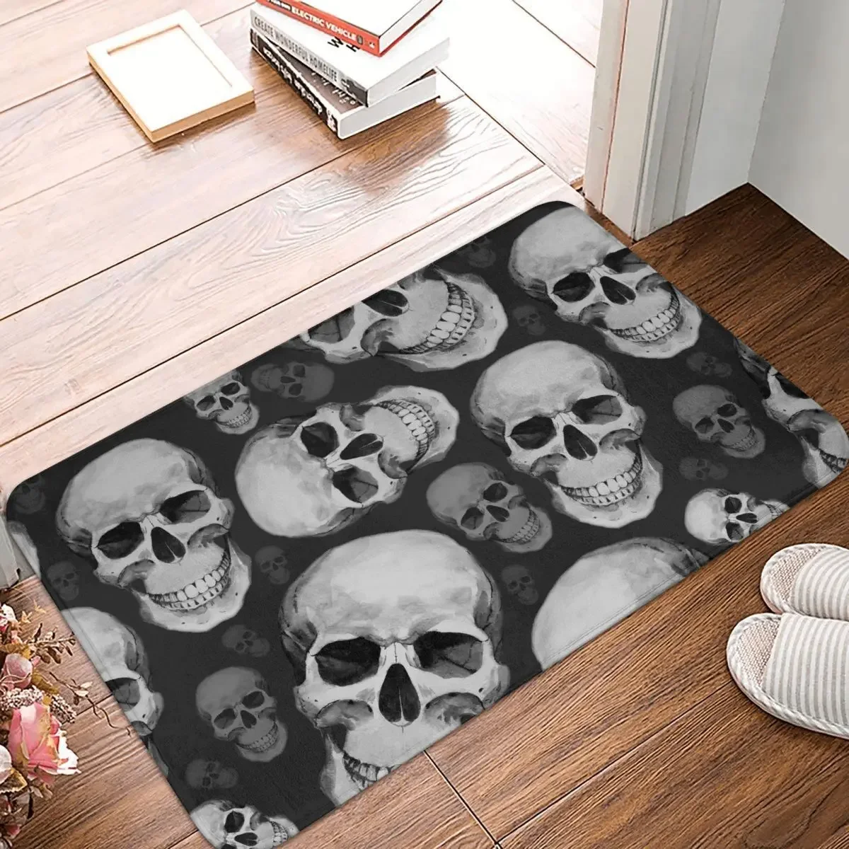 

Bath Mat Floral Sugar Skull Rug Home Doormat Living Room Carpet Decor