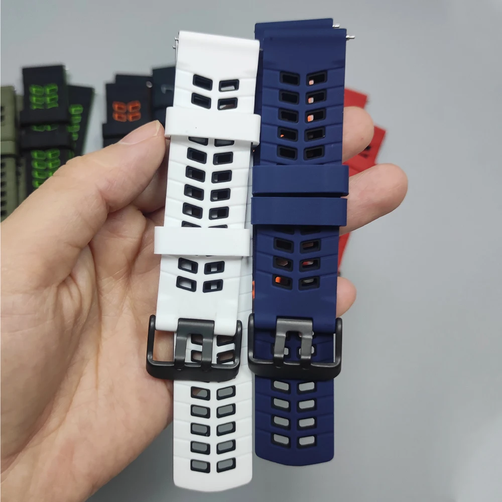 Breathable 22mm Silicone Watch Strap - Premium Sports Band Bracelet