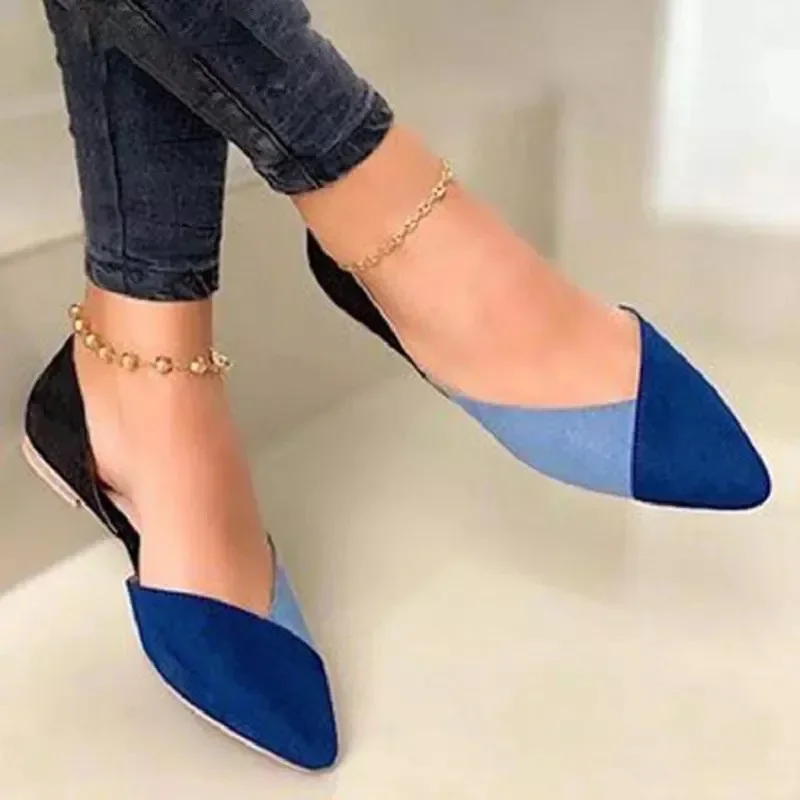 Women Shoes Pointed Toe Non-slip 2024 Spring Fashion Flat with Mixed Colors Ladies Casual Comfortable Women's Shoes Large Size