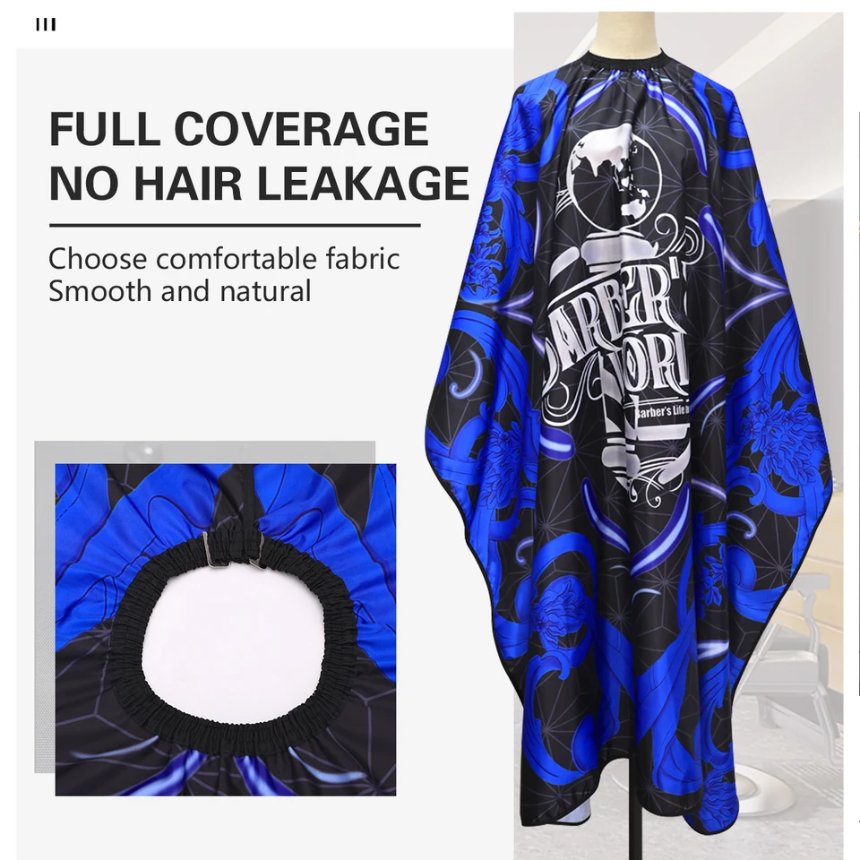 Tablier Coiffure Professionnel Imperméable - Cape Noir Nylon - Dimensions 162x146 Cm