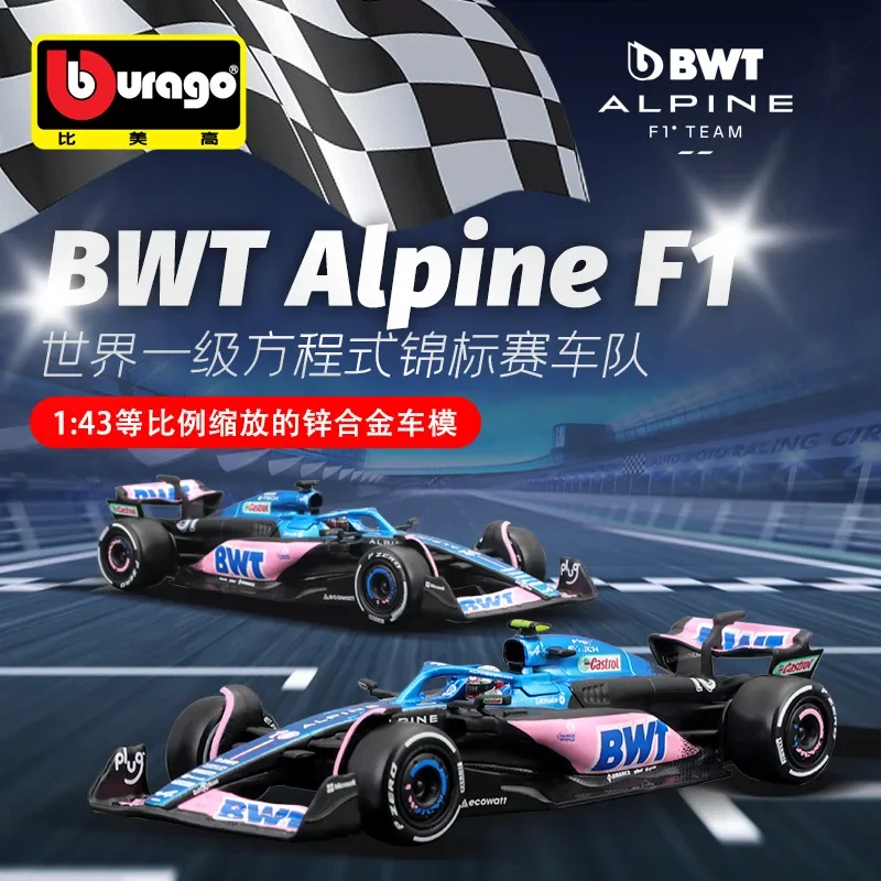 Bburago 1: 43 2023 Alpine A523 F1 Bwt Alpine Formula Racing Car Racing Model Decoration Gift