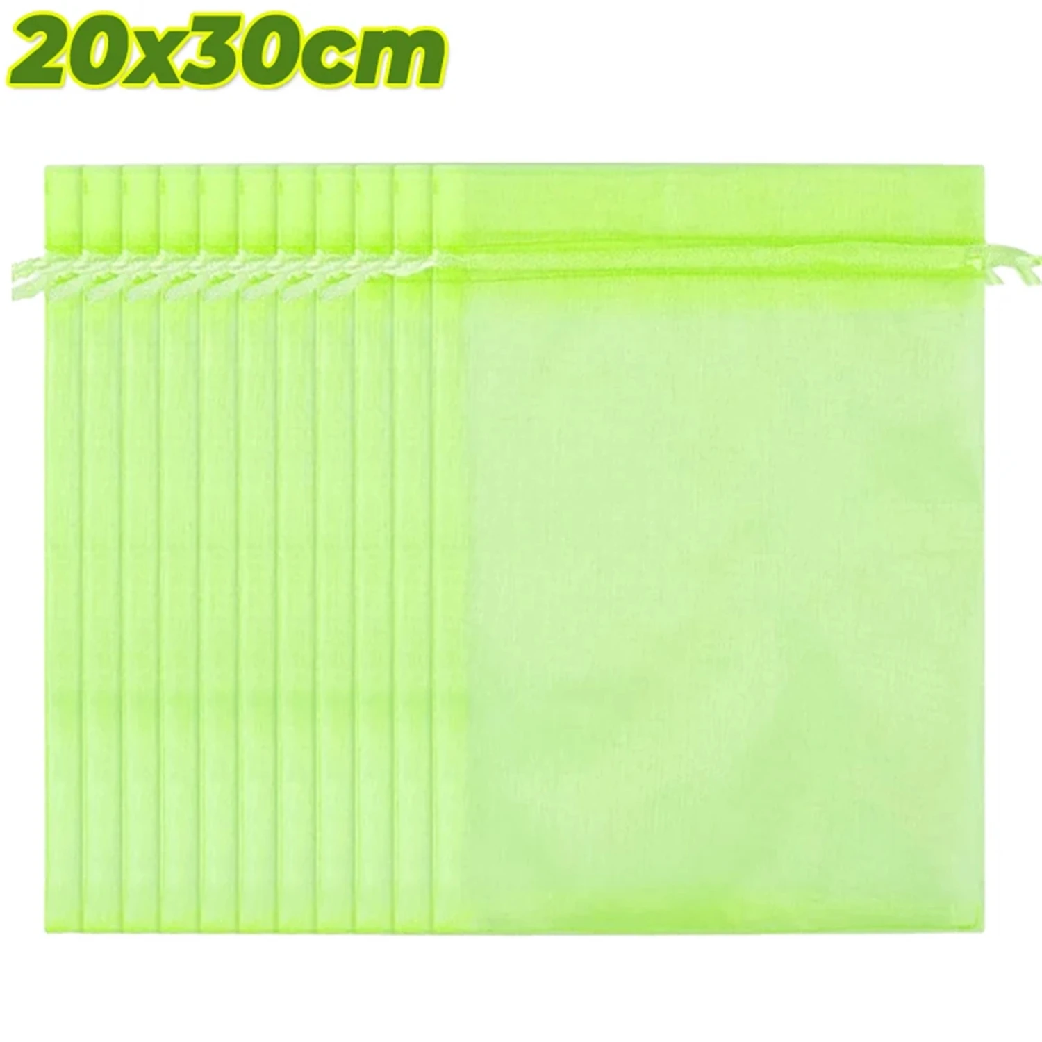 Reusable Drawstring Green Pest Barrier Net Bags for Garden Fruits and Vegetables