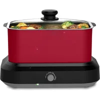 6 Qt Slow Cooker, Non-Stick Crockpot with Variable Temperature Control, Travel Lid and Thermal Carrying Case, Slow Cookers 1