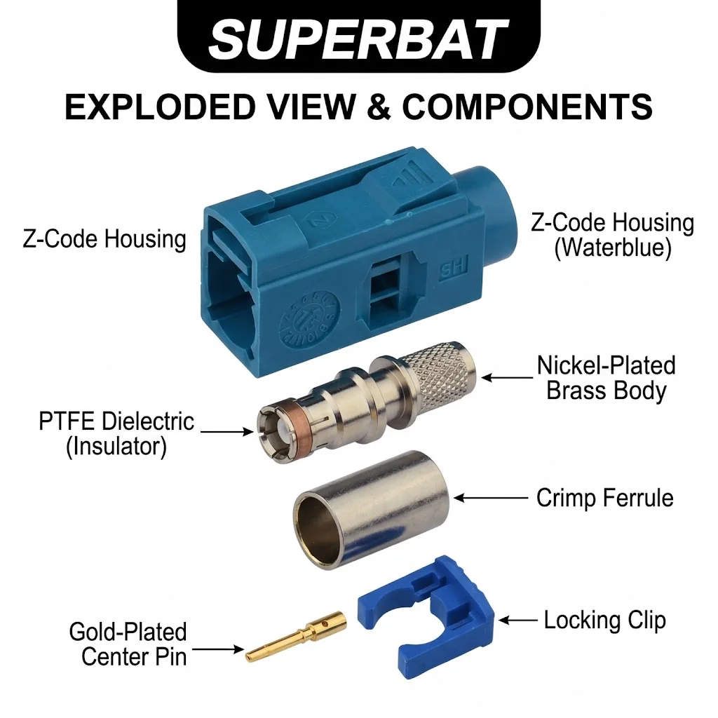 Waterblue Female Crimp RF Coaxial Connector for RG58 LMR195 Cable