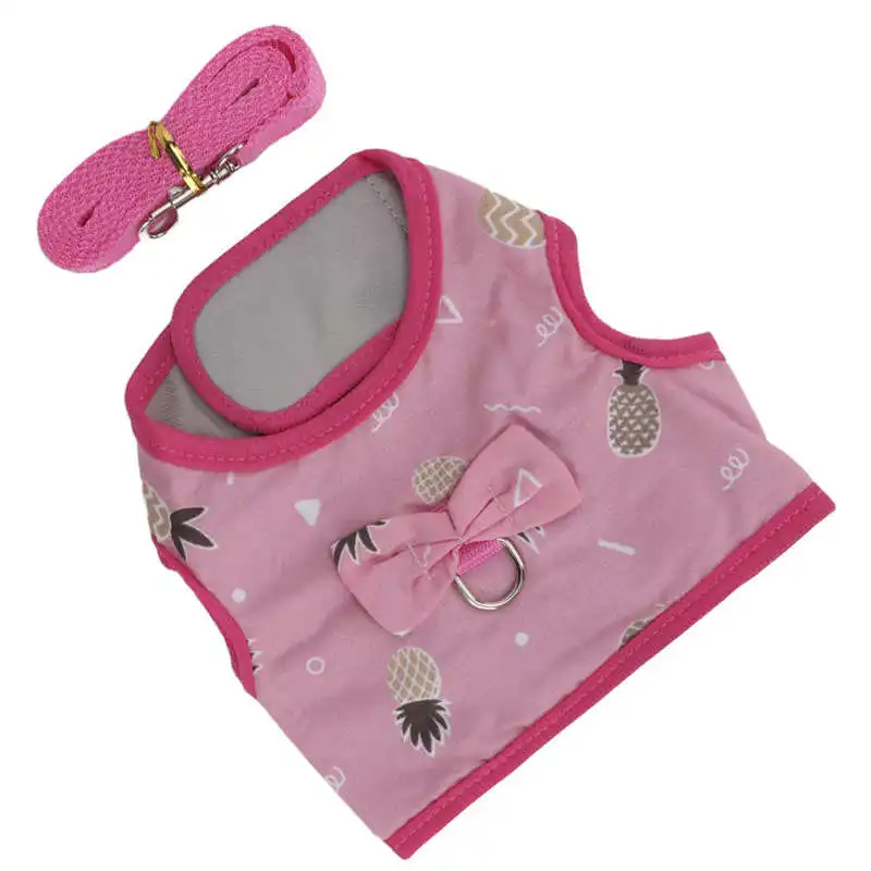 

Cute Pet Harness Leash Small Pet Traction Rope Beautiful Patterns Nylon Material Versatile for Hamster for Dogs for Rabbits