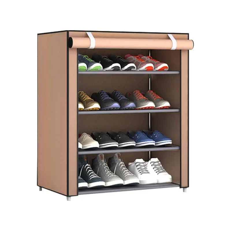 Shoe Rack with Covers Shoe and Boot Storage Cabinet 8 Tier 28-35 Pairs -  VIRTUAL MUEBLES