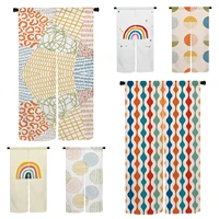 Colorful Texture Rainbow Japanese Door Curtain Bedroom Living Room Partition Entrance Hanging Blackout Half Curtain Noren 1