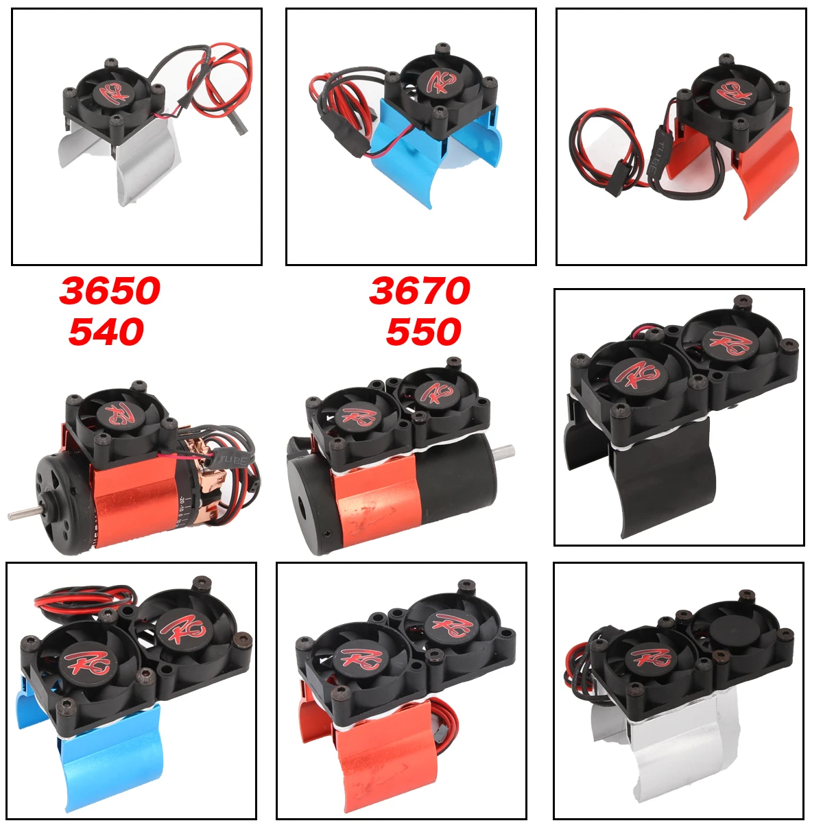

540 3650 3660 3670 Motor Fan 36mmMotor Heat Sink Cover Cooling Fan RC Parts Brushless Aluminum Electric 1/10 for HSP