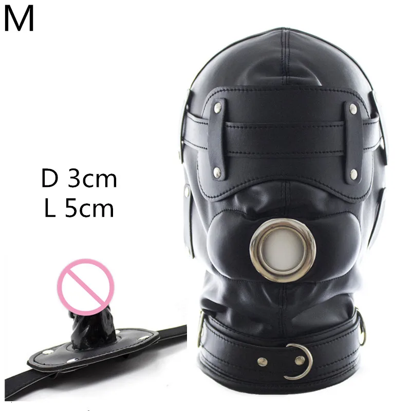 

2023 New BDSM Bondage Mask With hollow Mouth Gag SM Totally Enclosed Hood Sex Slave Head Hood Sex Toys For Couples Sex product