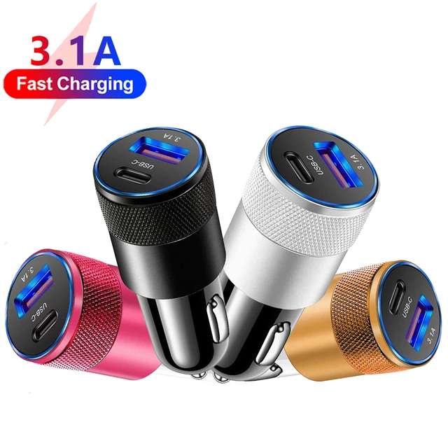 Chargeur de voiture USB 3.l'autorisation Type C, adaptateur de téléphone à charge rapide pour Xiaomi Huawei, PD, prise, allume-cigare Laguna 1