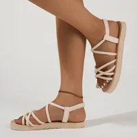Sandales de loisirs pour femmes, chaussures plates, semelle EVA souple, légères, nouvelle collection été, pour la marche quotidienne, sandales de rue 6