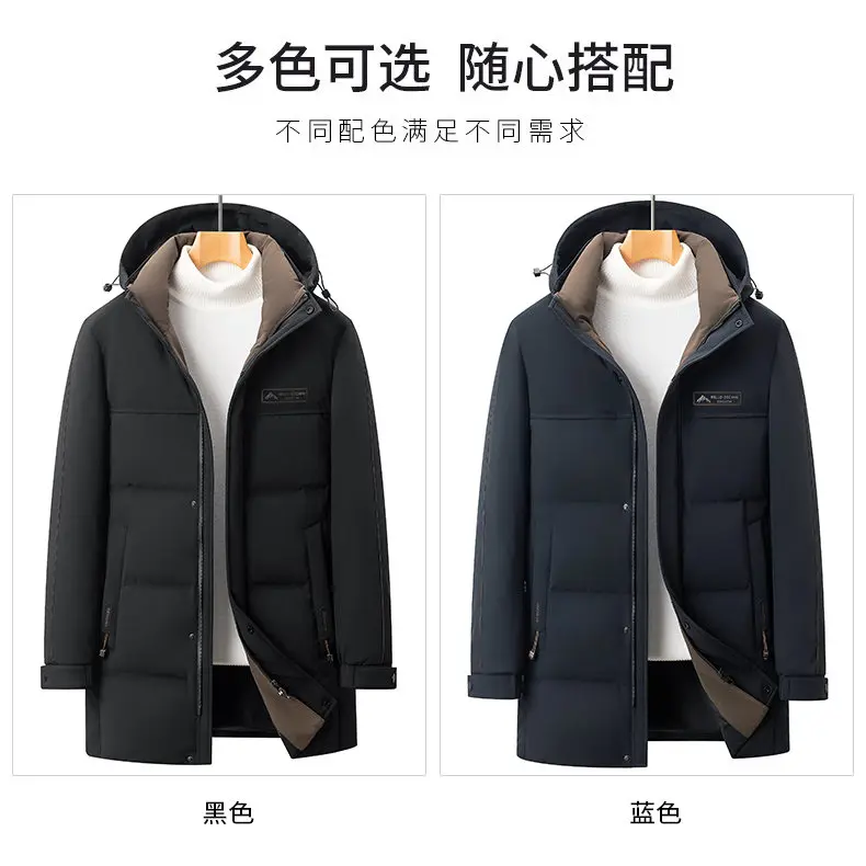 Hochwertige Herren-Winddichte Warme Kapuzen-Daunenjacken Winter-Freizeitpufferjacken Outdoor-Mäntel mit Abnehmbarer Kapuze Gefütterte Oberteile Parkas – Detail 6