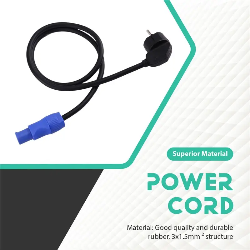 N82R 전원 연결 케이블 무대 조명 Powercon 플러그 3핀 1M EU 성능용 고품질 전원 코드 조명 EU 플러그