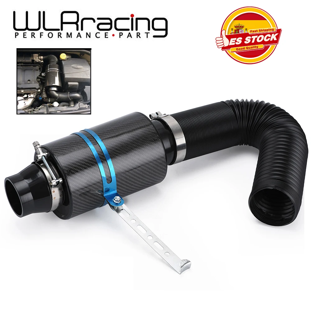 thumbnail image 2 of Universal Car Cold Air Intake System Kit - Includes Filter, Reducer, Flexible Hose (Black, ~80mm) 2 of 12