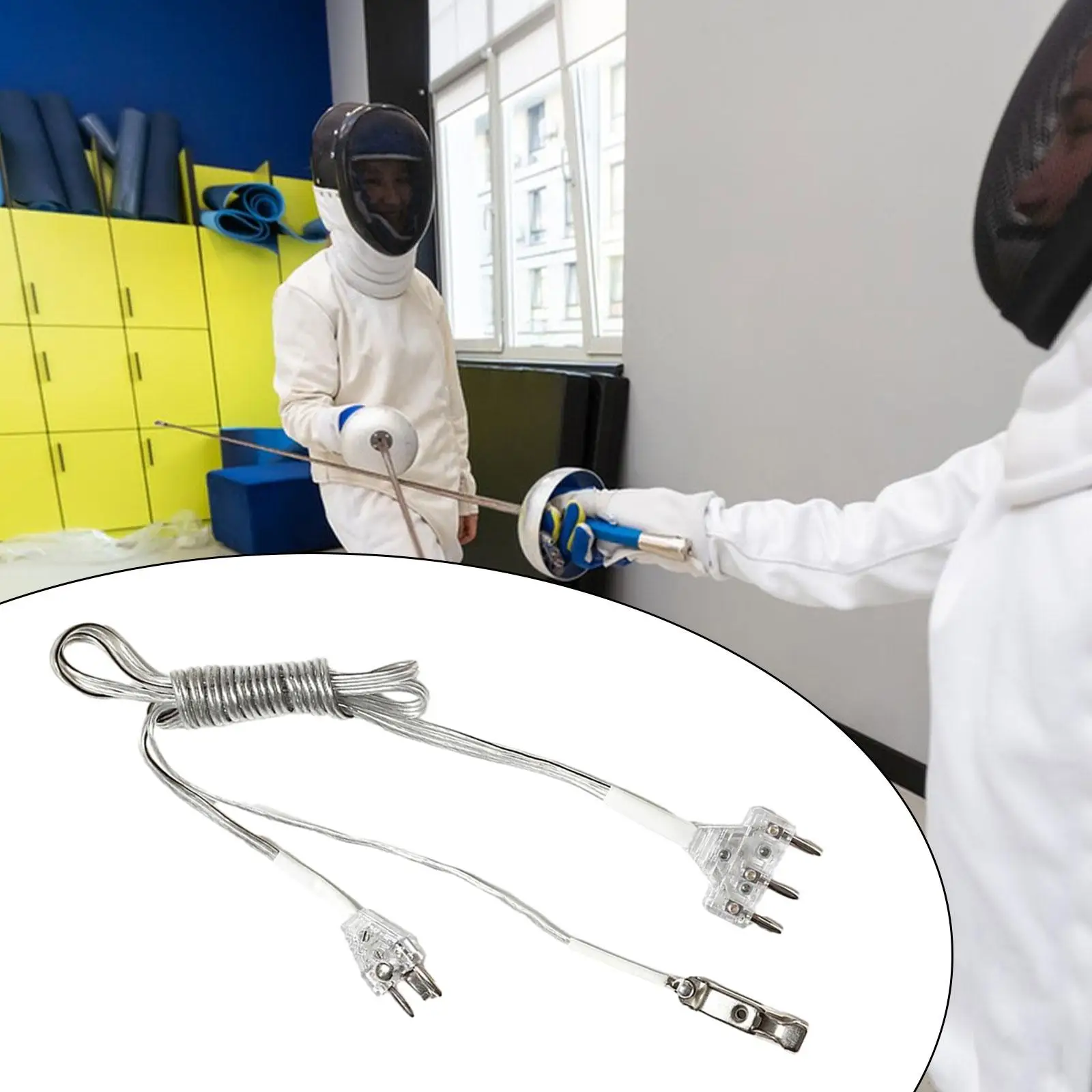 Fencing Body Cords Foil Body Cord Fencing Hand Line Pin Plug Fencing Mask Cord for Competitions Training Fencing Supplies