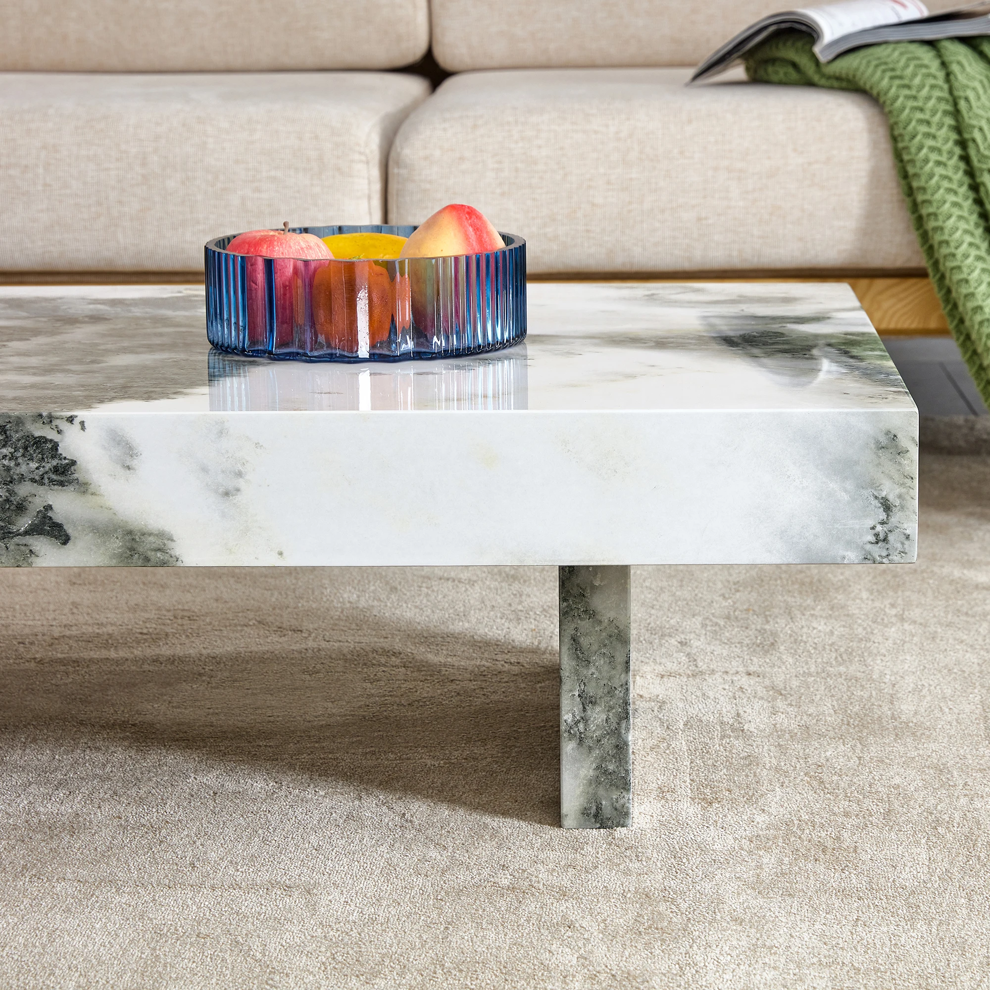 A modern and practical coffee table with black and white patterns. Made of MDF material. The fusion of elegance natural fash