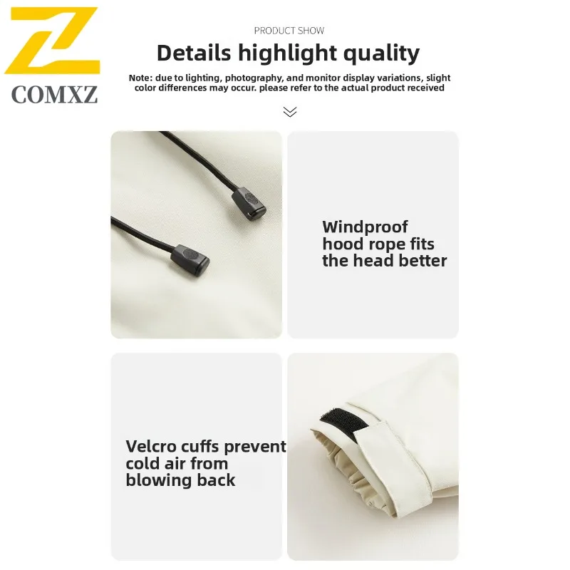 COMXZ Mens Jacket 2025 New Hooded Hiking Travel Lightweight Motorcycle Jackets Street Style Windproof Autumn New Outerwear