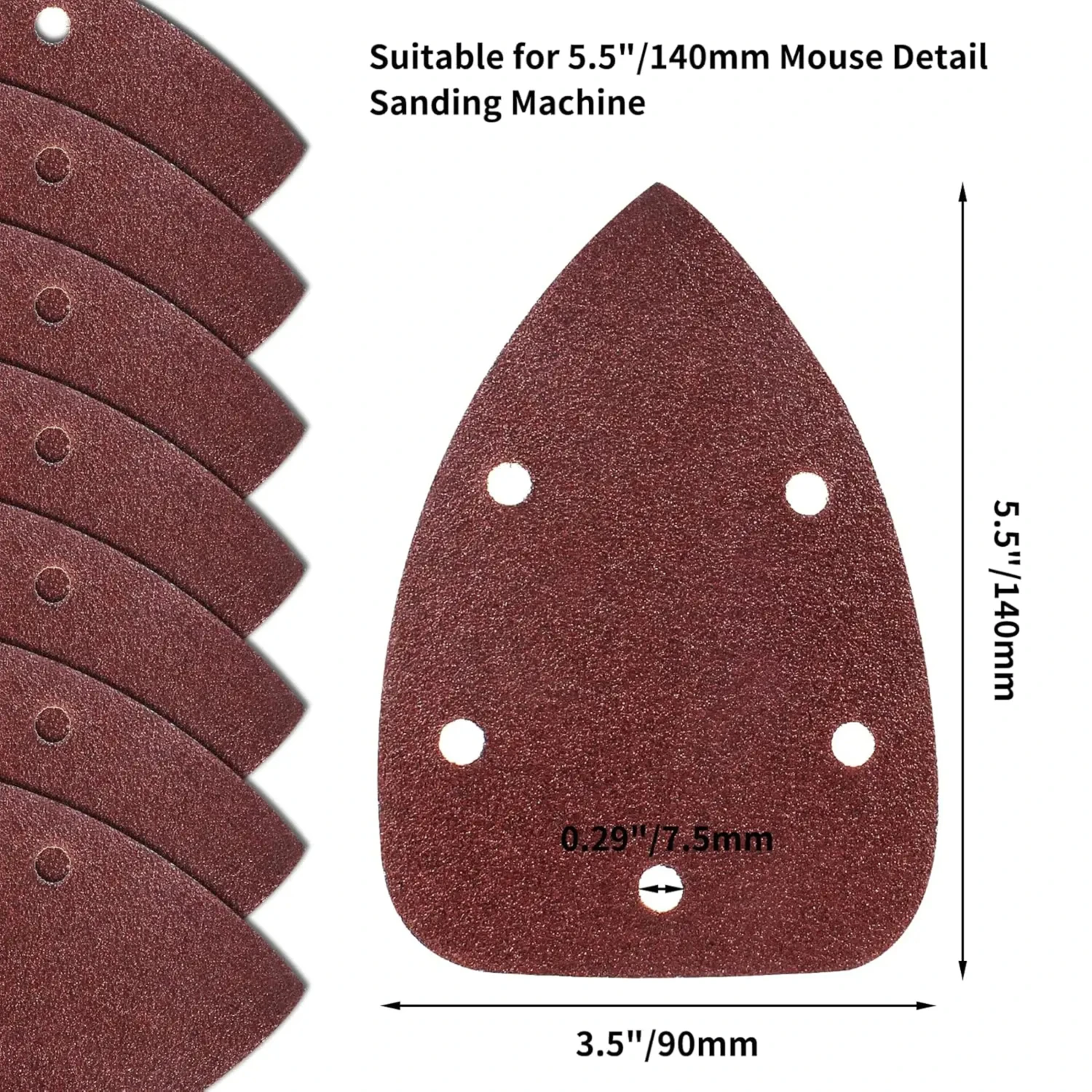 SIQUK 100 Pieces Sandpaper Triangle Sanding Pads Hook And Loop Assorted