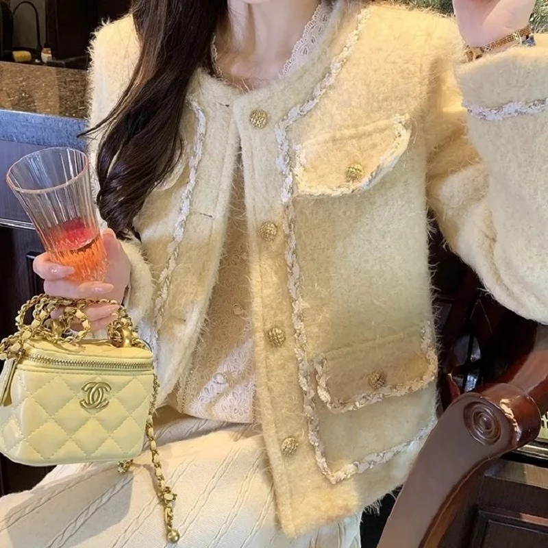 Original Double Sided Cashmere Fabric Fragrant Short Suit Coat Feminine