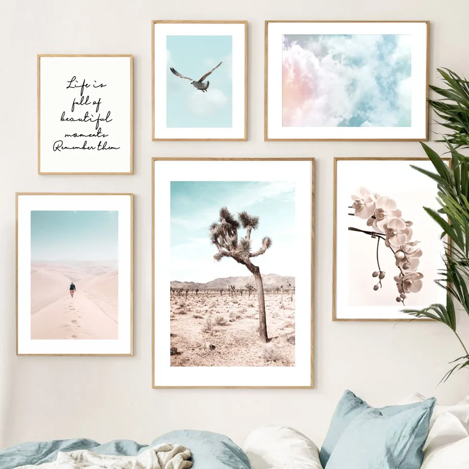 

Cloud Desert Dry Tree Bird Flower Phalaenopsis Wall Art Canvas Painting Nordic Posters And Prints Decor Pictures For Living Room