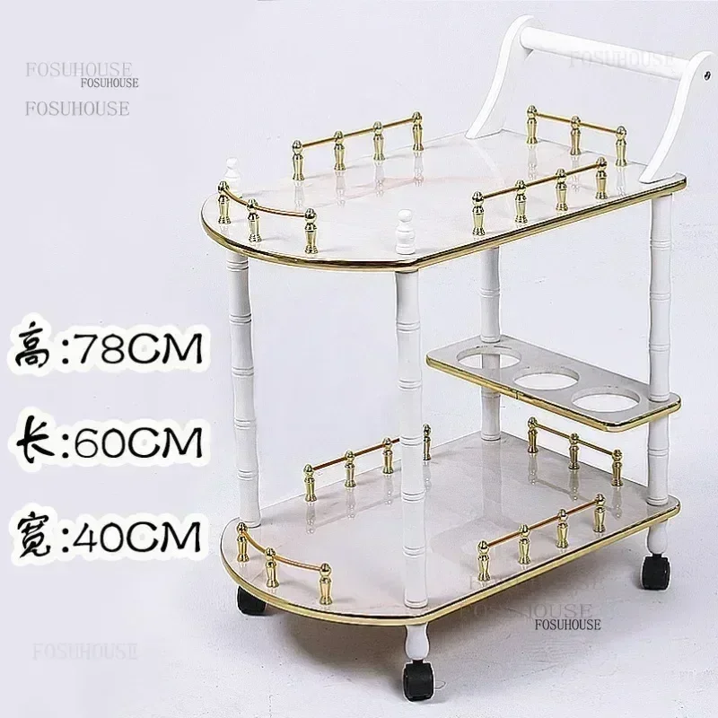Small Apartment Wine-bottle Holders Hotel Restaurant Canteen Trolleys Coffee Shop Club Bar Cart Dining Storage Kitchen Islands K
