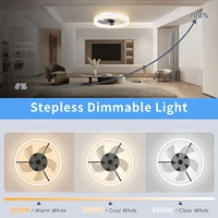 Jelena moderne ventilateur de plafond lumière 50CM rond silencieux LED ventilateur de plafond à intensité variable avec télécommande chambre étude salle à manger décor 3