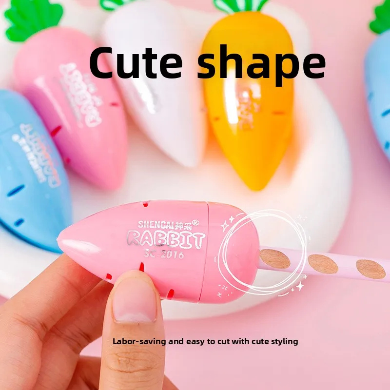 Simpatico cartone animato Carota Temperamatite Manuale Scuola primaria Premio per bambini Cancelleria Kawaii Ravanello Temperamatite creativo - immagine 2