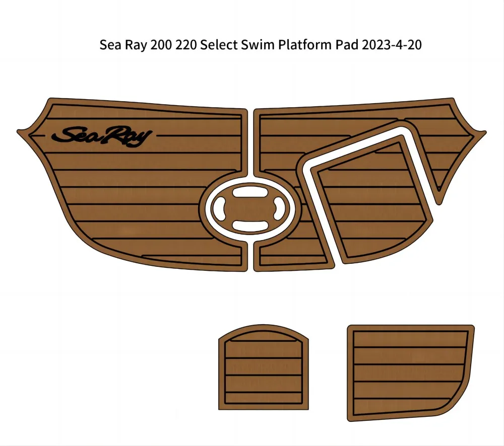 Tapis De Pont En EVA Pour Sea Ray 200 Select 2005 - Plateforme De Natation/cockpit, Imitation Teck, Neuf