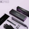 KIPOZI V7 Pro Hair Straightener Curler 2 in 1 Dual Voltage Titanium Straighteners For Salon Auto Shut Off Flat Iron  Purple 1