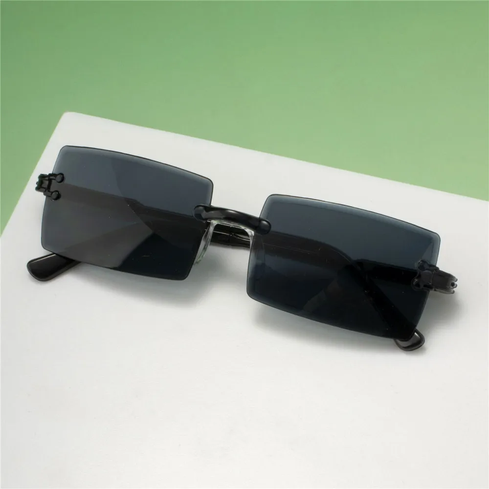 20PCS Retro Sonnenbrille Frauen Marke Designer Mode Randlose Gradienten Sonnenbrille Shades Schneiden Objektiv Damen Rahmenlose Brillen – Detail 7