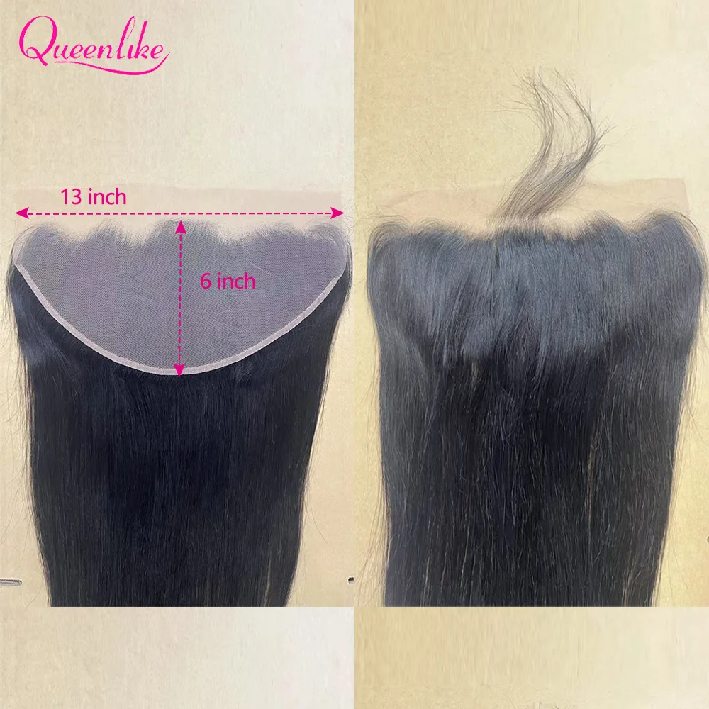 22 24 Inch Straight 13x6 Lace Closure Brazilian Hair Transparent Straight Human Hair HD Lace Frontal With Baby Hair Pre Plucked 4