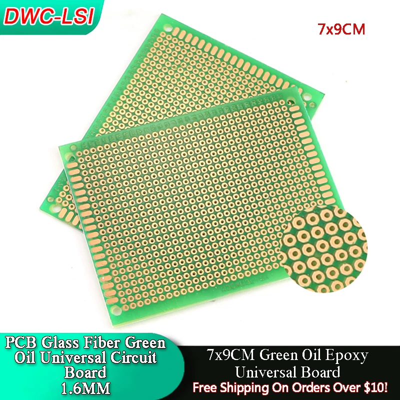 5/10PCS 7*9CM DIY PCB Universal Circuit Board Test Green Oil Board Breadboard Bakelite Plate Glass Fiber 7x9CM Thickness 1.6MM