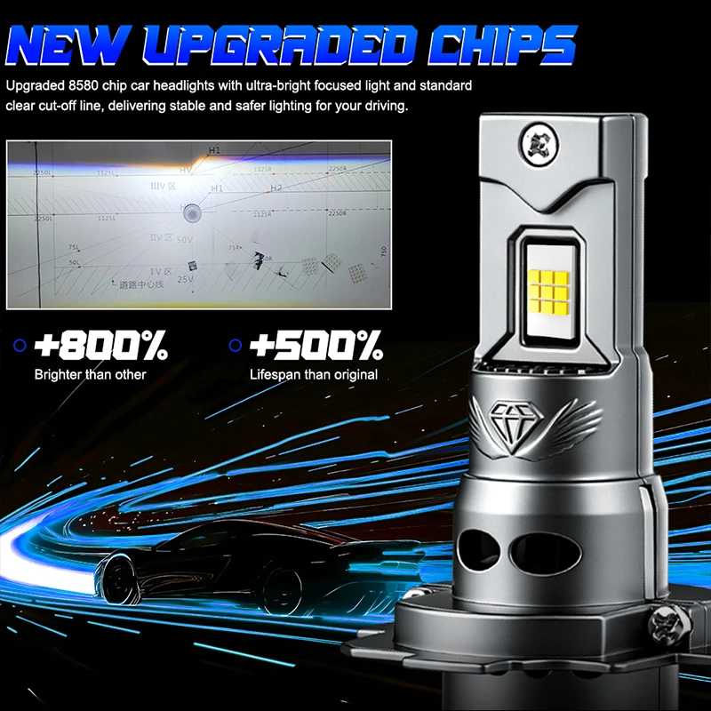 H11 LED 헤드라이트 전구 H7 H4 미니 무선 팬 장착 9005 9006 HB3 HB4 H9 H8 터보 자동 다이오드 램프 안개등 플러그 앤 플레이 강력