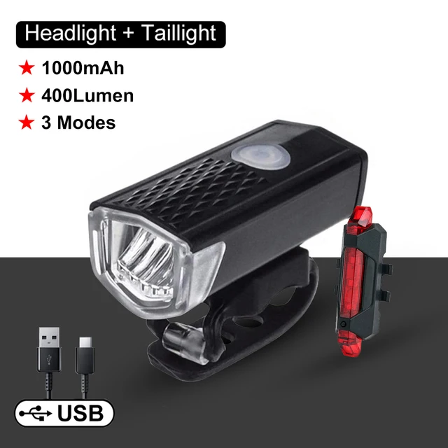 Rechargeable Bike Front Bicycle Lights Front Back Rear Taillight  MTB Road Bike Headlight Bicycle Accessories Ciclismo Фонарик Front with Taillight