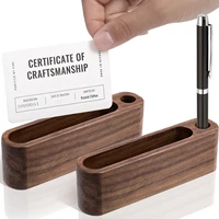Business Card Holder Wooden Organizer Office Desk name card Display Stand with Pen Slot Memo Pad Cards Stand Card Holder Storage 1